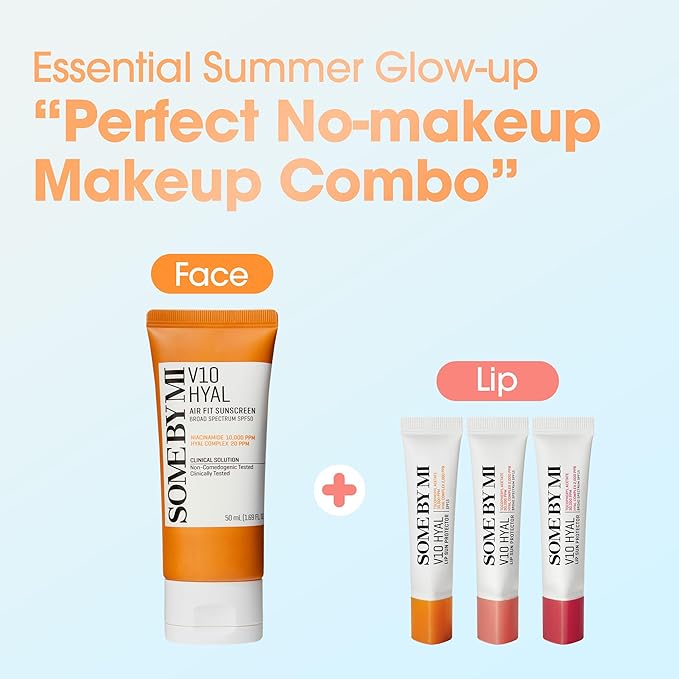 SOME BY MI V10 Hyal Lip Sun Protector Clear – Pack of 2, 0.46oz – Korean Tinted Glow SPF 15 Sunscreen Lip Balm for Dry & Sensitive Lips – Hydrating with Hyaluronic Acid & Vitamin E – Korean Skin Care