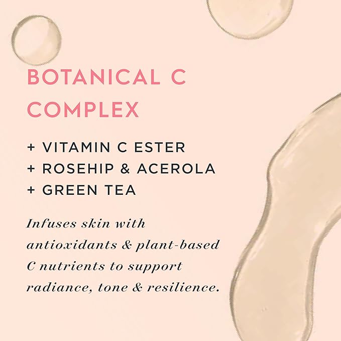 Botanical C Facial Serum – Vitamin C Oil Serum for Dewy, Radiant Skin, Certified Organic & Cruelty Free 1 oz
