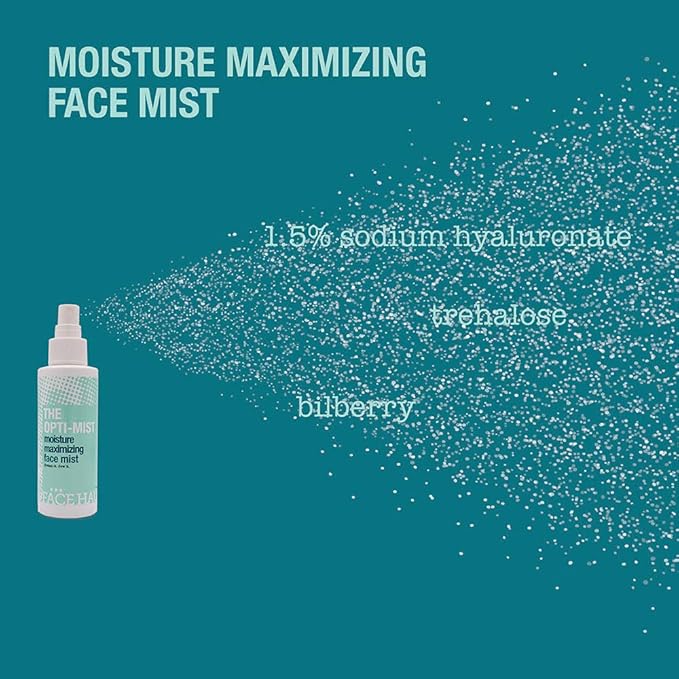 The Face Haus The Optimist Facial Mist Spray – Alcohol-Free Hydrating Spritz with 1.5% Hyaluronic Acid and Glycerin for Deep Hydration, 4 Oz