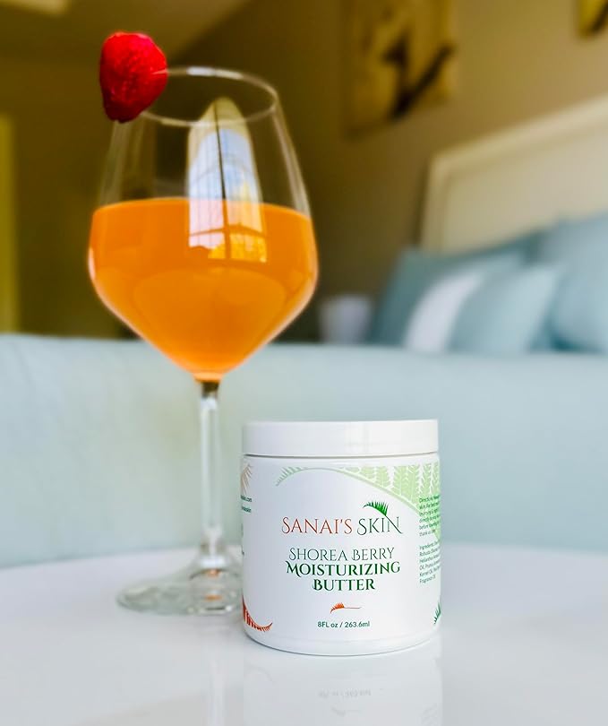 Sanai's Skin Moisturizing Body Butter | Shorea Berry Moisturizing Butter | Moisturizing & Nourishing for Normal to Eczema Skin | Shea Butter, Shorea Butter, Sweet Almond Oil - 8 oz
