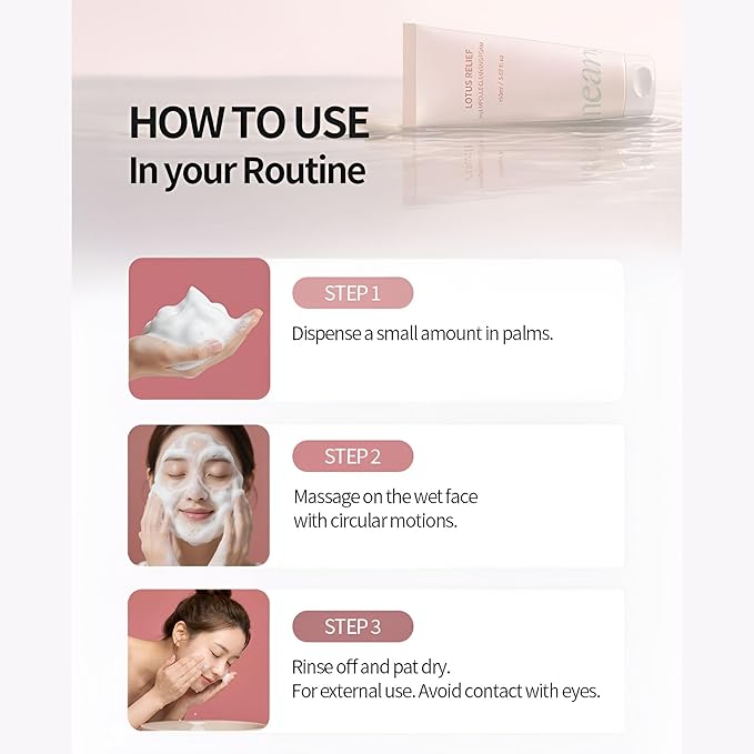 neargarden Lotus Relief PHA Ampoule Cleansing Foam I for All Skin Types, Hyaluronic Acid Face Wash, Facial Cleansing Washes (150ml / 5.07 fl.oz.)