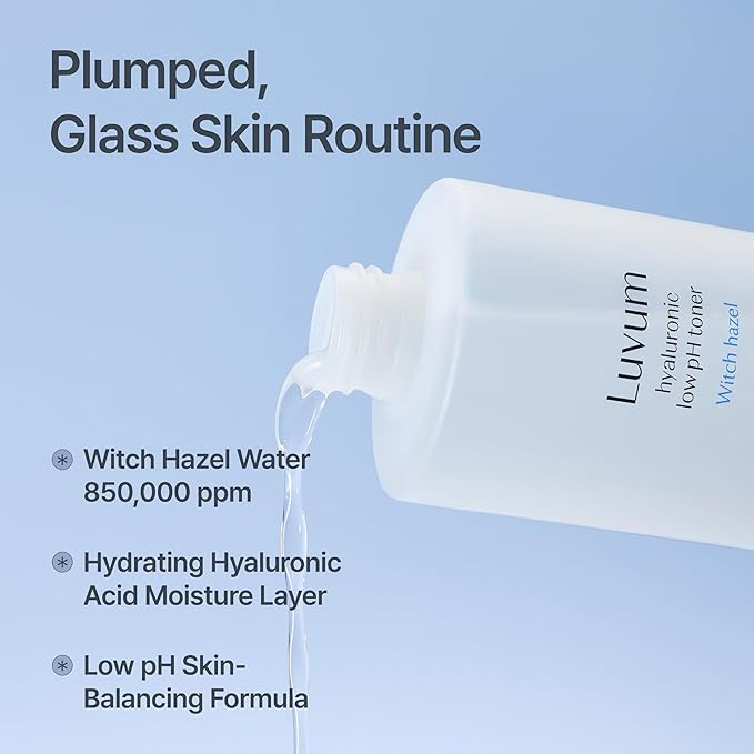 Luvum Witch Hazel Hyaluronic Low pH Toner, Witch Hazel, Hyaluronic Acid, pH 5.5, 10.15 fl. oz