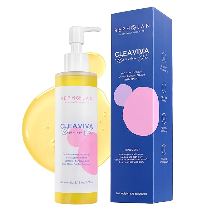BEPHOLAN Deep Cleansing Oil, Oil Cleanser for Face Makeup Blackhead Remover Hydrating Makeup Remover for Waterproof Makeup Sea Buckthorn Oil Cleanser with Jojoba for Sensitive Skin 6.76fl oz