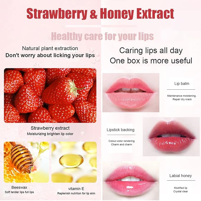 Lip Balm Sleeping Lip Mask, Long-Lasting Nourishing & Moisturizing Lip Night Care Lip Anti-chapped Lip Cream Lip Skin Care (4 Packs Fruit)