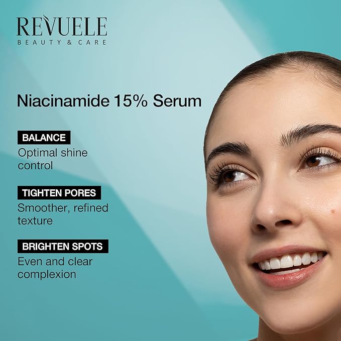 REVUELE Niacinamide 15% Serum – 30ml – High-Potency Skin Clarifying & Sebum-Regulating Face Serum – Vegan & Dermatologically Tested 1 fl.oz
