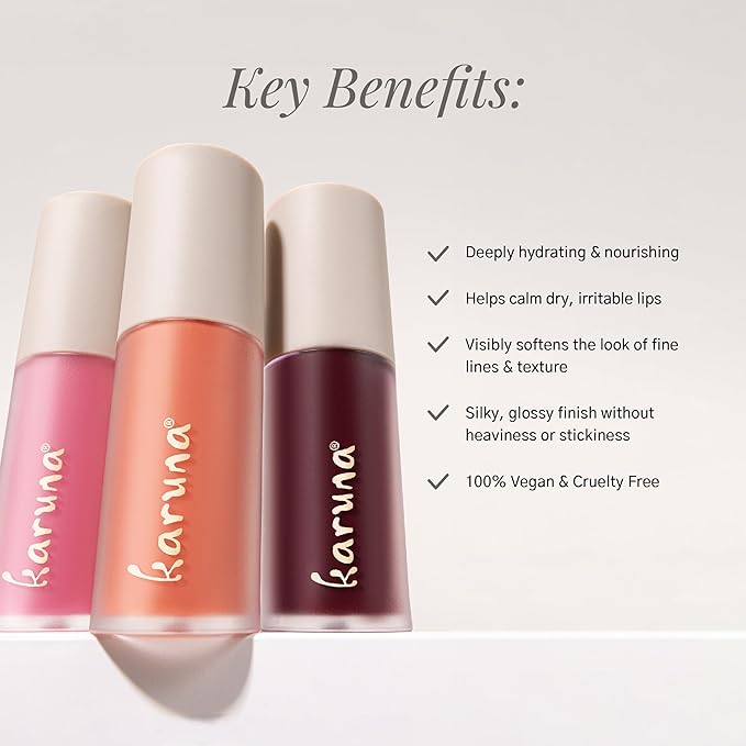 Karuna Skin - Tinted Lip Oil, Soothing & Moisturizing Lip Products with Peptides, Antioxidants, Hydrating Flattering Vegan Lip Tint, Float, 4.8 mL/0.19 fl. oz