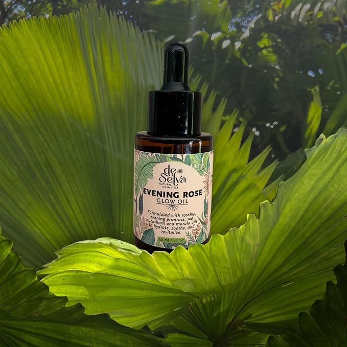 DeSelva Evening Rose Glow Oil – Hydrating Face Oil with Squalane, Rosehip & Marula Oil | Lightweight & Nourishing for All Skin Types | Floral Rose Scent | 1 fl oz
