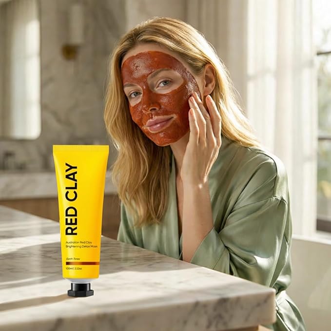 Australian Red Clay Face Mask, Mineral-Rich Detox Mud Mask with Kakadu Plum, Gentle Clay Mask for All Skin Types, 3.52 oz (2)