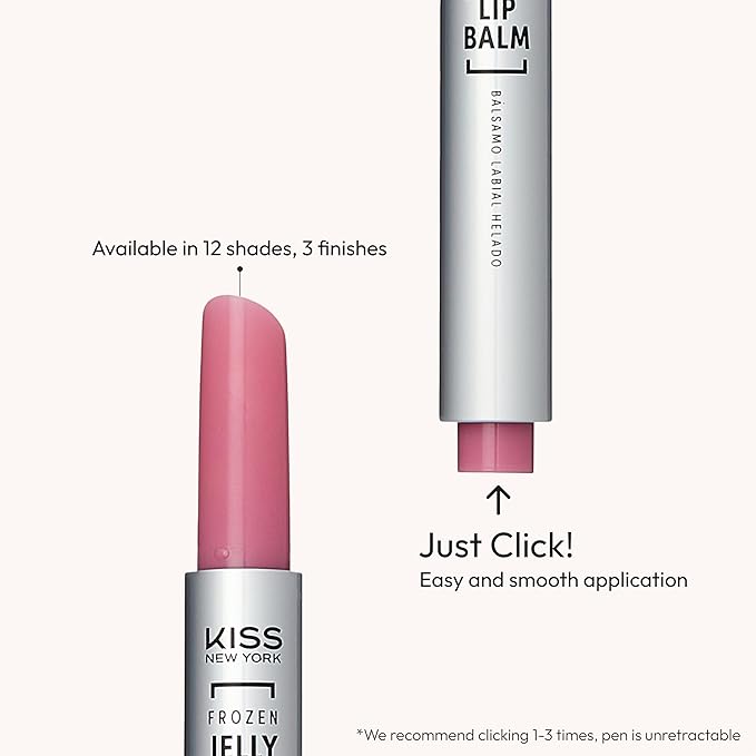 KISS NEW YORK Frozen Jelly Lip Balm Pen, High Shine Lip Gloss for Sheer Tint, Hydrating Melting Lipstick With Hyaluronic Acid, Cooling Effect With Menthol, Non-Sticky & Long Lasting (S.Trans Red)
