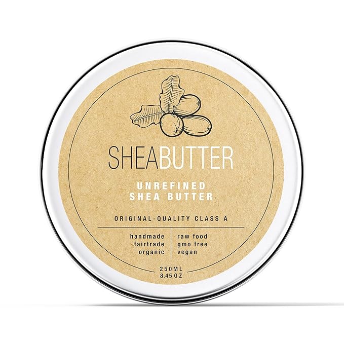 SHEABUTTER Premium Raw and Unrefined Shea Butter - Pure Organic Handmade African Shea Butter, Deep Hydration and Skin Moisturizer for Dry Skin, Hair, Face, and Body (8.5 oz)