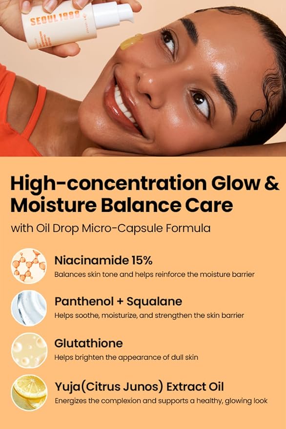 K-SECRET SEOUL 1988 Niacinamide Glow Serum – Formulated with 15% Niacinamide and Yuja | Hydrating Facial Serum for Dark Spots, Uneven Skin Tone | Korean Skincare, 30ml / 1.01 fl oz