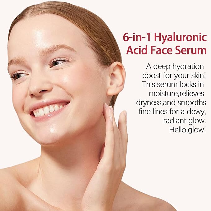 Unes Hyaluronic Acid Serum for Face,Pluming,Wrinkle Reducing,Deeply Hydrates and Smoothes Dry, Sensitive Skin,Fragrance-Free for Women and Men 1.69 Oz