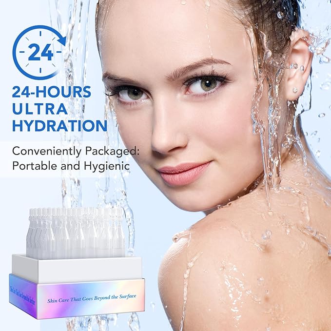 3% Hyaluronic Acid Serum Ultra-Hydrating Vials,Hyaluronic Acid, Hyaluronic Acids for Face Serum for Women Anti Aging Single-Use Tubes Vials(1 Box of 30)