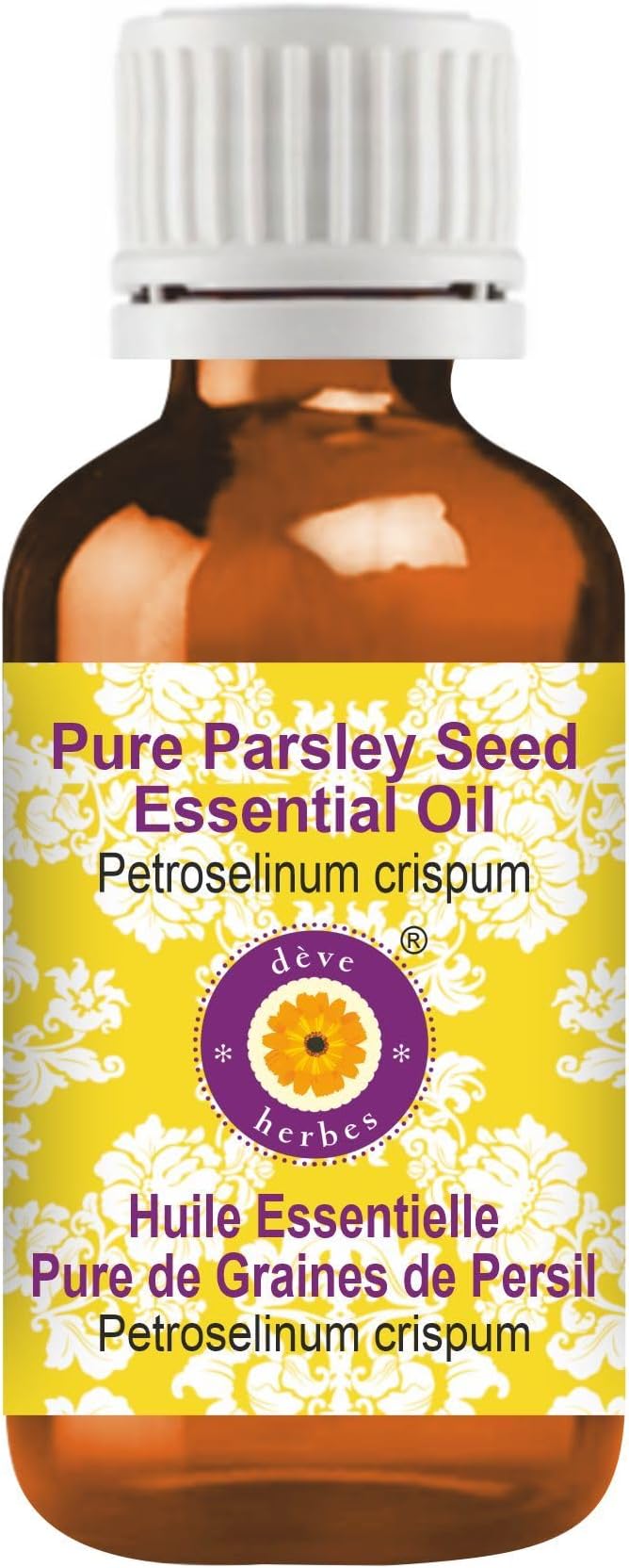 dève herbes Parsley Seed Essential Oil (Petroselinum crispum) Pure | Non-Sticky | Non-Greasy | Lightweight | Men & Women | All Skin Types | Steam Distilled 50ml (1.69 oz)