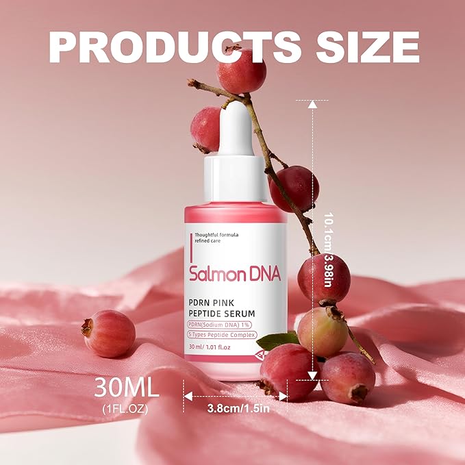 PDRN Serum Pink Peptide with Salmon DNA & 5 Peptides Complex, Face Serum for Hydrating, Moisturizing, Firming, Even-Looking Skin, 30ml / 1.01 fl.oz.