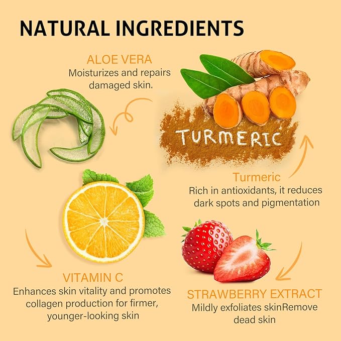 RIHAKO Easter Gifts for Women Turmeric Vitamin C Face Scrub-Turmeric Microdermabrasion Exfoliating Facial Scrub Vitamin C Face Exfoliator