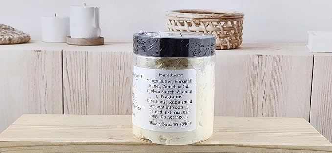 TSA Handmade Whipped Mango Lavender Body Butter Cream, Luxury Body Lotion for Dry Skin, Daily Moisturizing Shea Butter, Sunflower Oil, Mothers, Fathers, Women, Men, Teens, 5.5 oz Jar