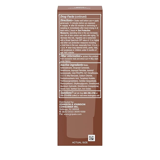 Neutrogena Purescreen+ Tinted Sunscreen for Face with SPF 30, Broad Spectrum Mineral Sunscreen with Zinc Oxide and Vitamin E, Water Resistant, Fragrance Free, Deep, 1.1 fl oz