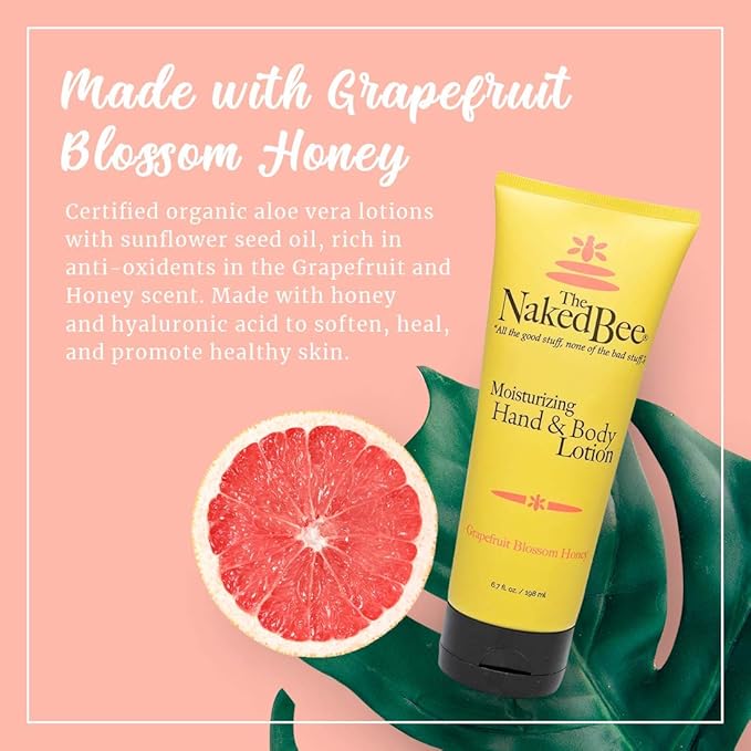 The Naked Bee Grapefruit Blossom Honey Hand and Body Lotion, 6.7oz - 2 Pack