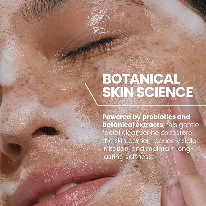 Gentle Probiotic Face Cleanser - Aloe Vera & Calendula – Hydrating Daily Facial Cleanser for All Skin Types – Helps Remove Impurities & Support Skin Balance – Vegan & Non-Drying Formula