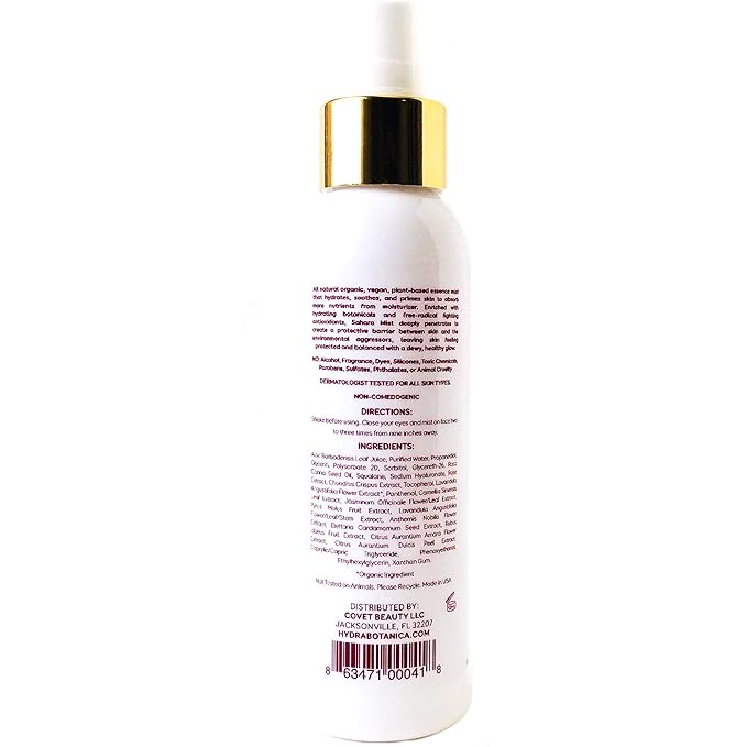 ESSENCE FACE MIST Rosehip rose water vitamin C squalane ultra hydrating Moisturizer primer face spray 4oz - 100% Pure all natural organic + advanced science vegan - NO ALCOHOL