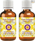 Deve Herbes Pure Petitgrain Essential Oil (Citrus aurantium Amara) Steam Distilled (Pack of Two) 100ml X 2 (6.76 oz)