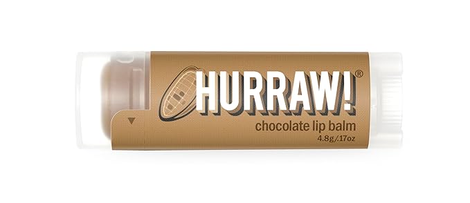 Hurraw! Chocolate Lip Balm: Organic, Certified Vegan, Cruelty and Gluten Free. Non-GMO, 100% Natural Ingredients. Bee, Shea, Soy and Palm Free. Made in USA