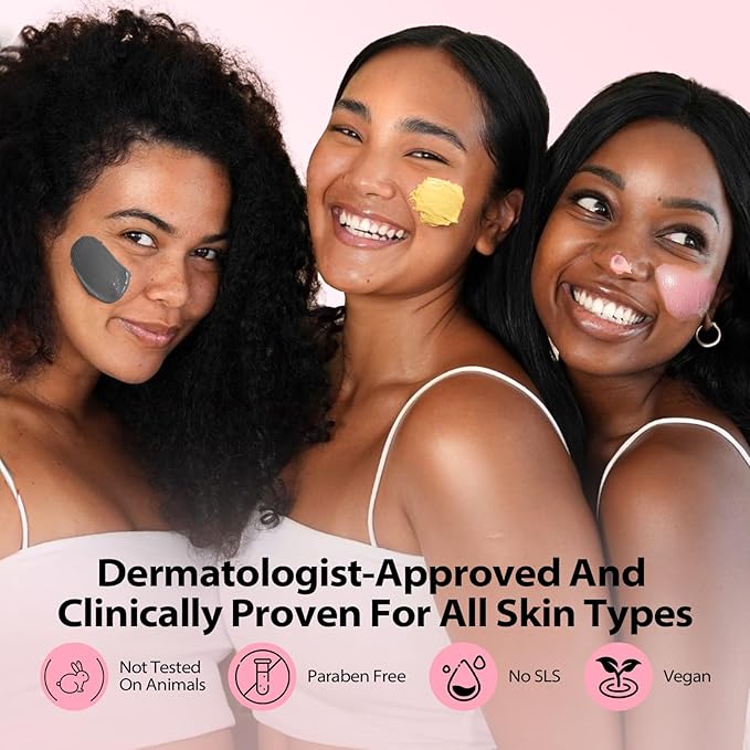 YLNALO Easter Gifts 3 Pcs Clay Facial Mask Set - Turmeric Vitamin C, Dead Sea and Himalayan Clay Skin Care Mask for Deep Cleansing, Moisturizing, and Refining Pores, Spa Facial Mask Set