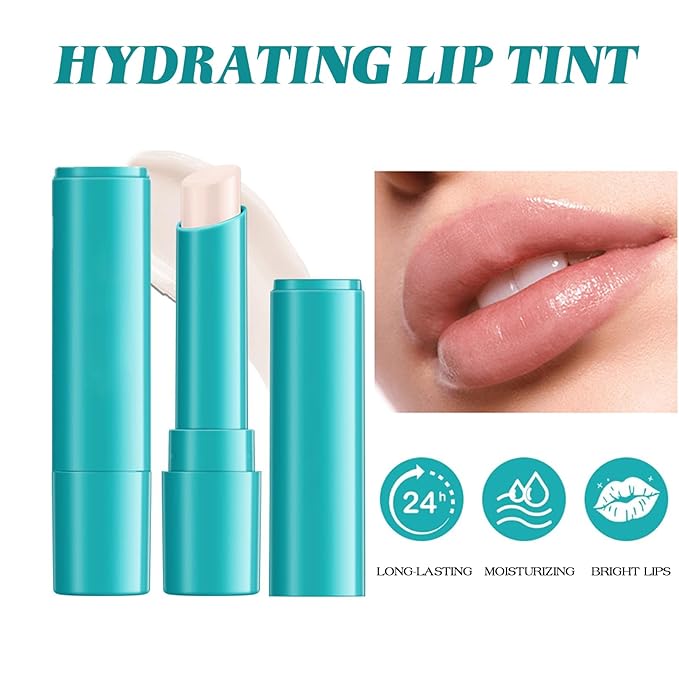 Charm Kiss Lip Tint Hydrating, Hydrating Lip Tint,Powerful Moisturizing Lipstick Water Lipstick Natural Ingredients, Non-Sticky And Long-Lasting(1# Clear Shimmer)