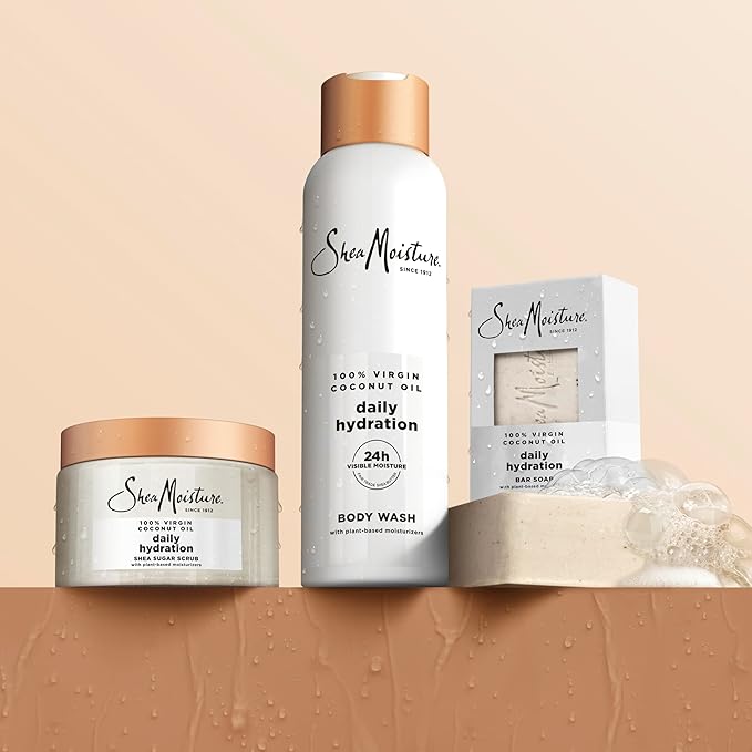 SheaMoisture Shea Sugar Body Scrub For Nourish And Replenish Skin Virgin Coconut Oil Daily Hydrating Body Scrub With 24h Shea Moisture Nutrients 12 oz