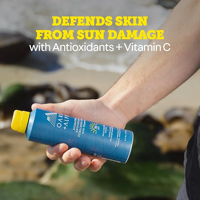 Oars + Alps SPF 70 Face & Body Broad Spectrum Sunscreen Spray | Fast-Absorbing, Lightweight, Non-Greasy, Hawaii Reef Act 104 Compliant, Water-Resistant, Octinoxate + Oxybenzone Free, 6 Oz, 1 Pack