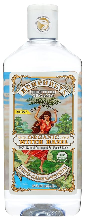 Humphrey's Humphreys Organic Witch Hazel Natural Astringent for Face & Body, 16 Oz