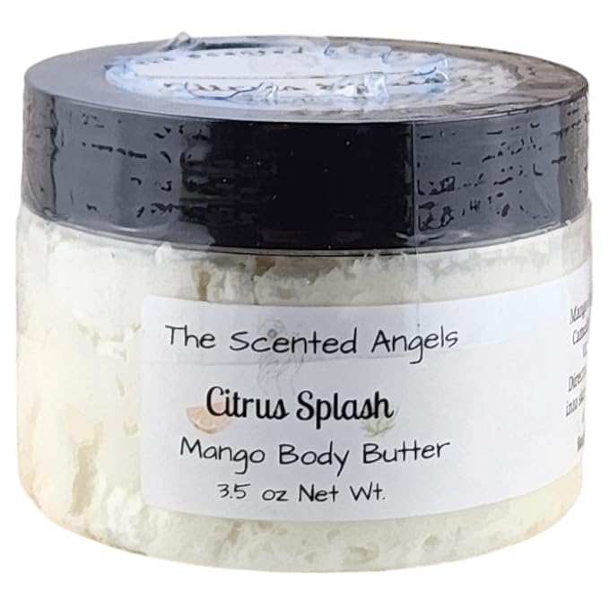TSA Handmade Whipped Mango Citrus Splash Body Butter Cream, Luxury Body Lotion for Dry Skin, Daily Moisturizing Shea Butter, Sunflower Oil, Women, Men, Teens, 3.5 oz Jar (Citrus Splash, 3.5 oz)