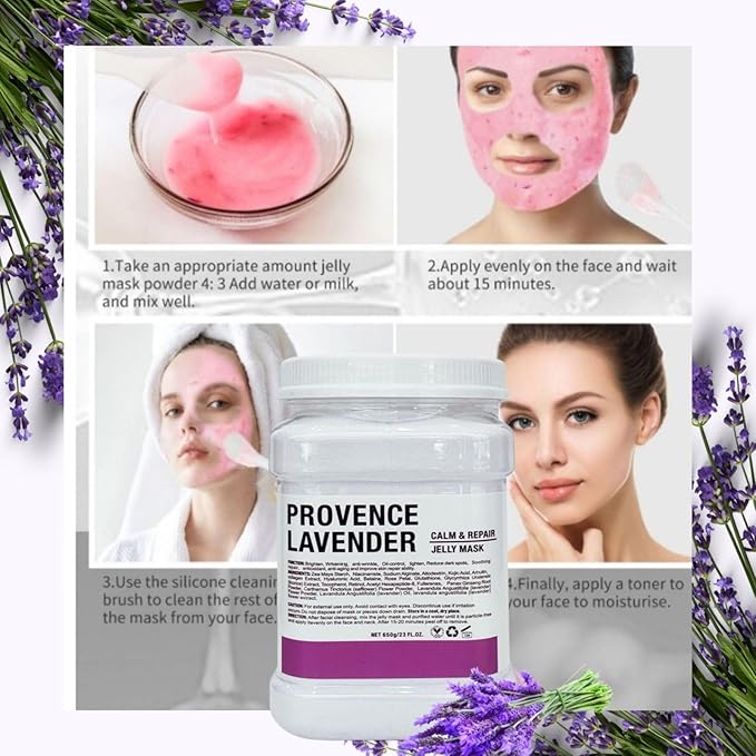 Vajacial Hydro Jelly Mask Powder for Face, Collagen Face Mask for Women, Jelly Facial Mask for Teens and Women (Lavender)