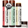 Kind Lips Lip Balm Variety Pack (3 Pack) – Natural Beeswax Lip Balm Set for Dry Lips – Moisturizing Lip Care Gift Set