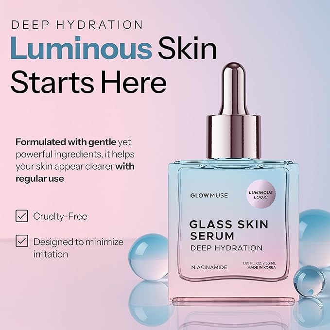 Niacinamide Face Serum – Dermatologist Tested, Anti-Aging, Korean Skin Care – Deep Hydration for Glass Skin, Calms Redness, Refines Pores – Clean Vegan Beauty – 1.69 Fl Oz