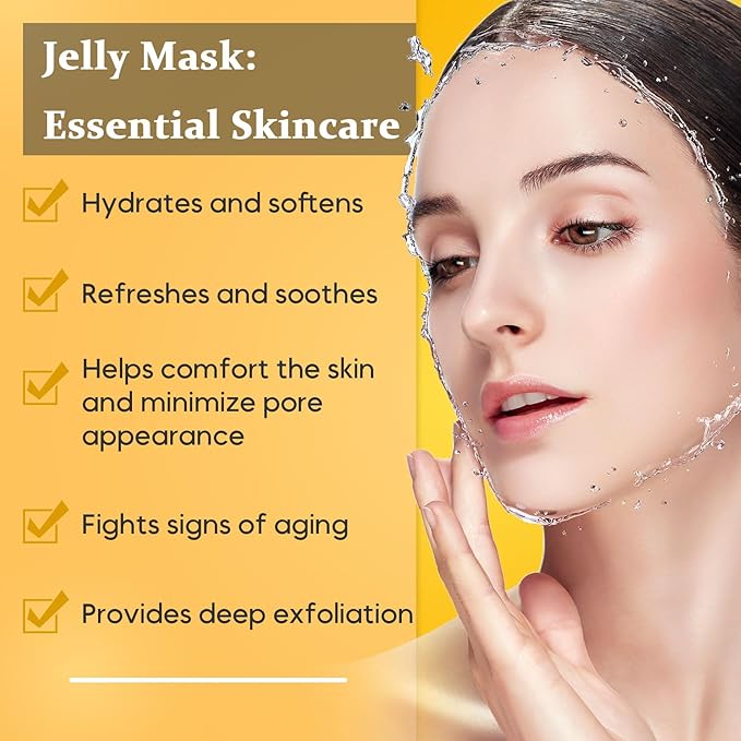 Vajacial Hydro Jelly Mask Powder for Face, Jelly Mask for Facials Professional, Jelly Facial Mask for Teens and Women. Jelly face mask. (Vitamic C)
