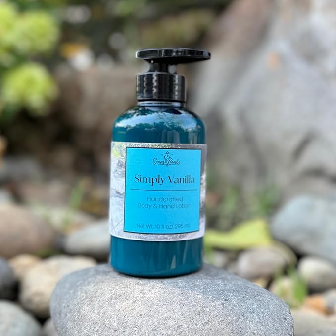PJ's Simply Vanilla Handcrafted Luxury Body Lotion – Moisturizing, Non-Greasy Skincare with Natural Ingredients, Paraben-Free & Cruelty-Free, 10 oz