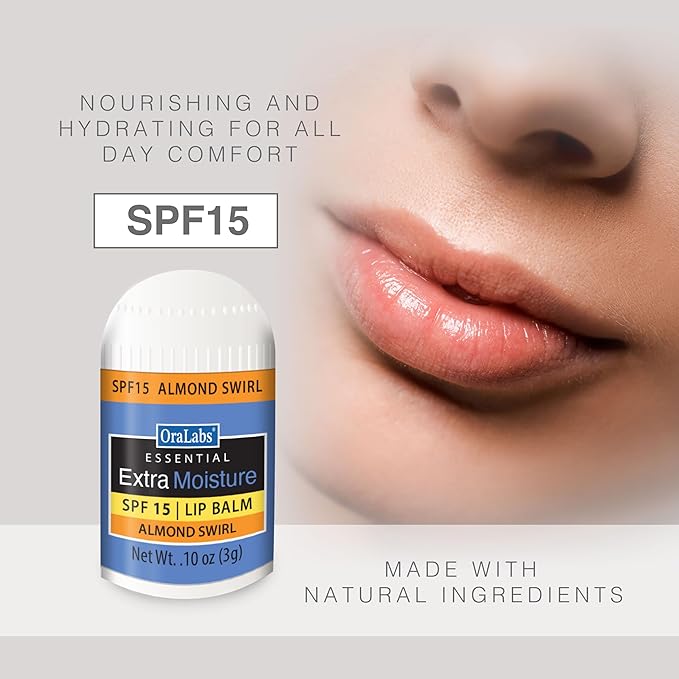 Essential Moisture Mini Lip Balm - Vanilla Mint – 12 Count – SPF 15 Lip Care – Great for Weddings, Parties, Favors, and Everyday Use (Almond Swirl)