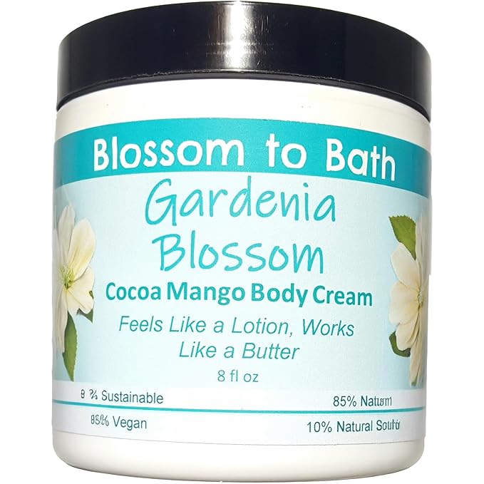 Gardenia Blossom Cocoa Mango Body Cream (8 Ounce) - Phthalate Free Fragrance - Feels Like A Lotion And Works Like A Butter with a Rousing Floral Scent