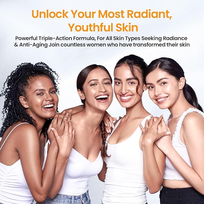 Vitamin C Serum with Hyaluronic Acid & Vitamin E + B5 - Anti-Aging Tripeptide Formula for Mature Skin, Hydrates & Firms, Targets Wrinkles, Dark Spots & Fine Lines