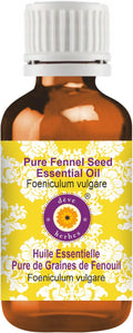 Deve Herbes Pure Fennel Seed Essential Oil (Foeniculum vulgare) Steam Distilled 100ml (3.38 oz)