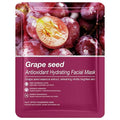 Hydrating Facial Mask Sheet Set of 5, Moisturizing Face Mask for Smooth and Supple Skin, Refreshing Self Care Beauty Grape Seed One Size