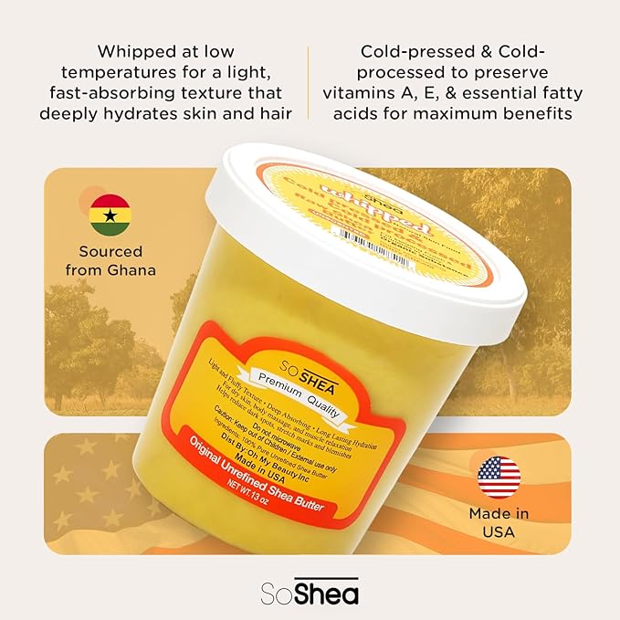 Whipped Raw Shea Butter - 100% Pure, Unrefined African Shea | Cold-Pressed & Processed -Rich Natural For Dry & Sensitive Skin, Face & Hair | No Dyes & Parabens | Vegan | 11.50 oz (11.50 oz, Tea Tree)