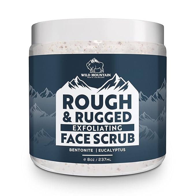Wild Mountain Rough & Rugged Face Scrub - Micodermabrasion Mens Facial Exfoliator, Face Wash