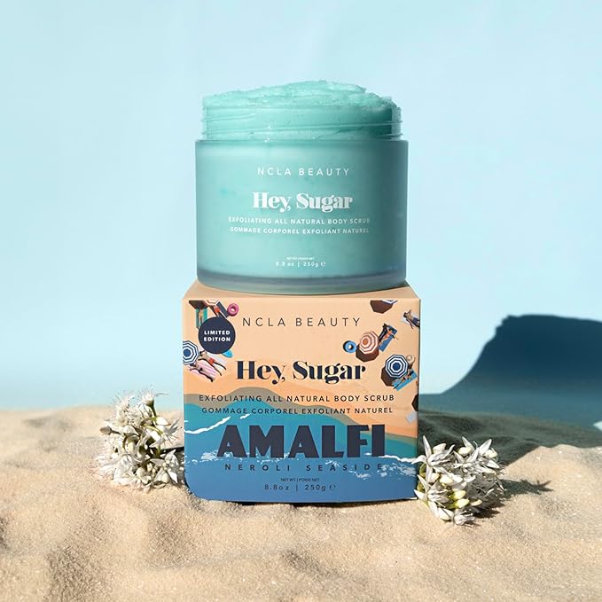 NCLA Beauty Hey Sugar All Natural Body Scrub - Moisturizing, Exfoliating Sugar Scrub - Notes of Neroli - Amalfi Coast - 8.8 oz