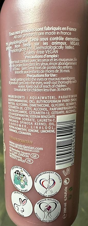 Un Air d'Antan 6.76Oz Body Lotion - Rose Peach Patchouli Premium Body Cream with Organic Shea Butter & Argan Oil -Non-Greasy Moisturizing Body Lotion for Women Dry Skin, Gentle Fragrance, Paraben-Free