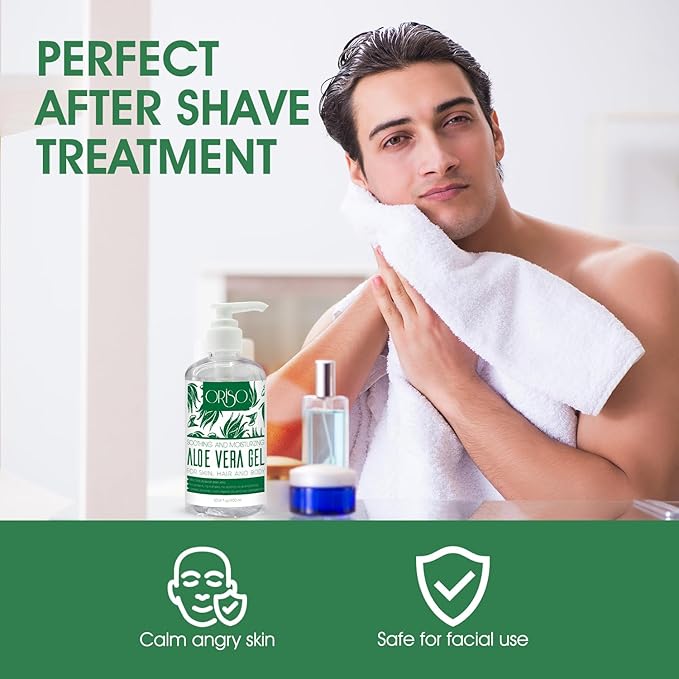 Aloe Vera Gel With Cold Pressed Aloe Vera - Pure Sunburn Relief, Bug Bites, Small Cuts - Soothing Moisturizer Lotion For Face, Hair and Body - 10 Fl Oz