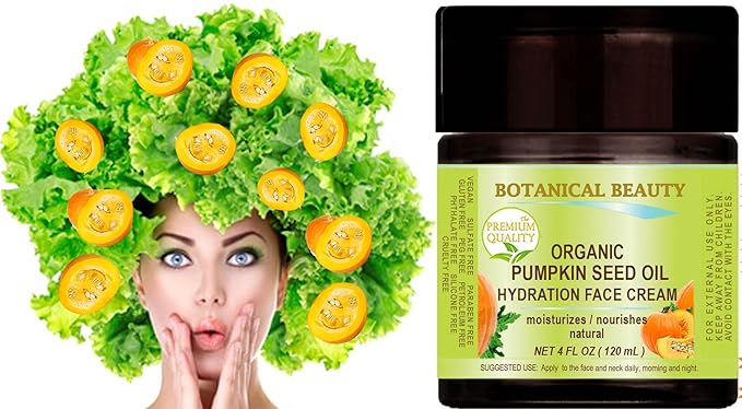 Botanical Beauty PUMPKIN SEED OIL Hydration Face Cream for NORMAL, DRY, SENSITIVE SKIN 2 Fl. oz - 60 ml Hydrating, Moisturizing, Nourishing, Smoothening, Softening
