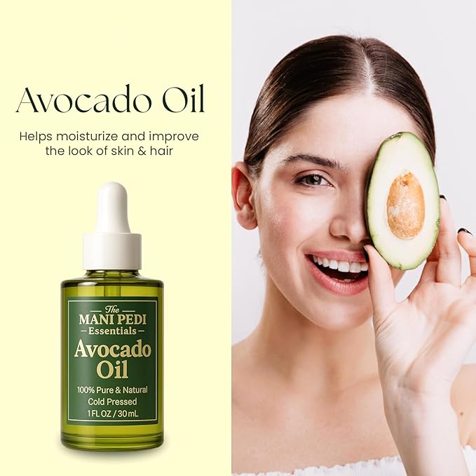 TMPE 100% Pure Avocado Oil, Cold-Pressed Single-Ingredient Carrier Oil for Hair, Skin & Body Care – Lightweight, Fast-Absorbing Moisturizing Oil - 1 fl oz